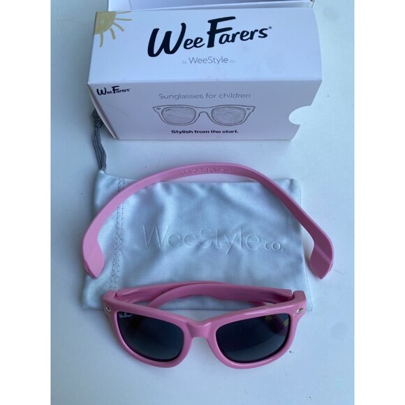 Weefarers Pink Polarized Sunglasses Ages 0-1 Baby Girls Stylish Strap w/ Box - Picture 1 of 7